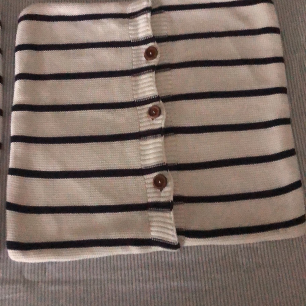 DKNY navy and white striped pillow covers